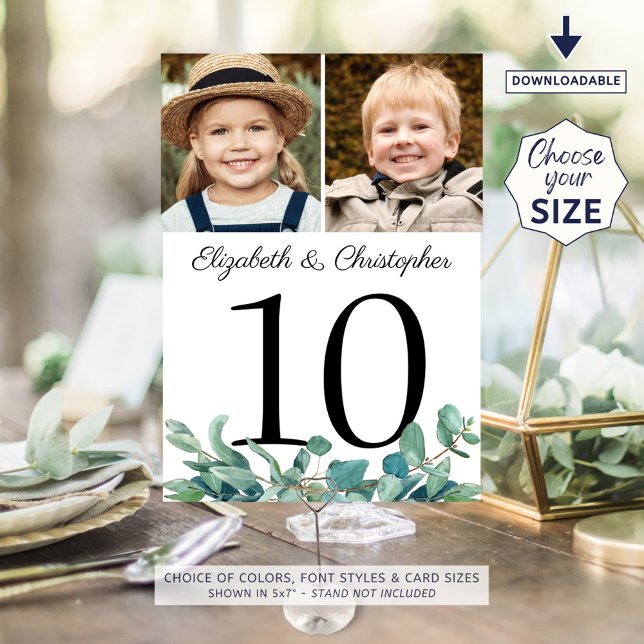 Eukalyptus-Fotos Hochzeitssymbol für Tischnummer (Von Creator hochgeladen)