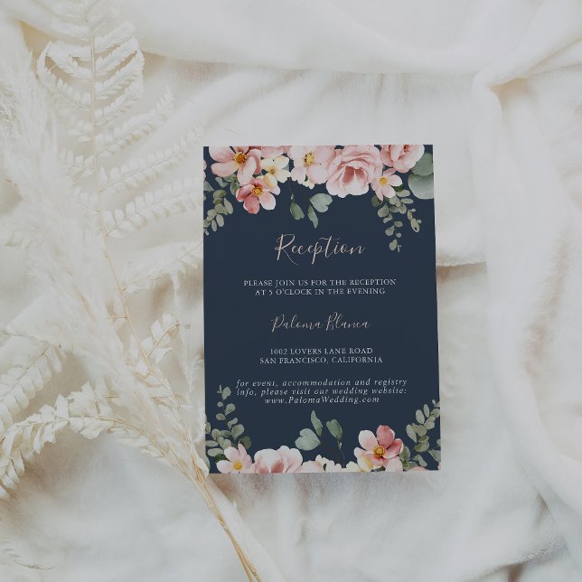 Eukalyptus Garden Rose Hochzeitsempfang Begleitkarte (Von Creator hochgeladen)