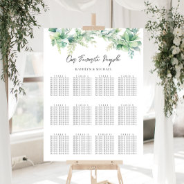 Eukalyptus Garden Wedding 12 Table Seating Charts Poster