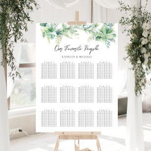 Eukalyptus Garden Wedding 12 Table Seating Charts Poster