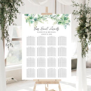 Eukalyptus Garden Wedding 16 Table Seating Charts Poster