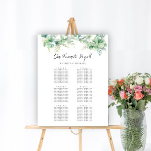 Eukalyptus Garden Wedding 6 Table Seating Charts Poster