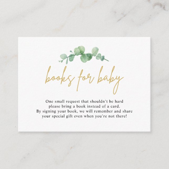 Eukalyptus-Gebinde für Babybettkarten Begleitkarte (Vorderseite)