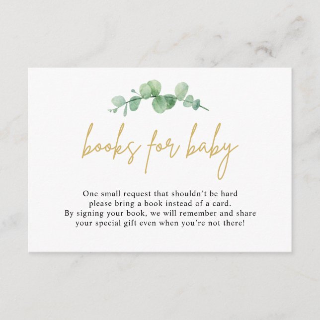 Eukalyptus-Gebinde für Babybettkarten Begleitkarte (Vorderseite)