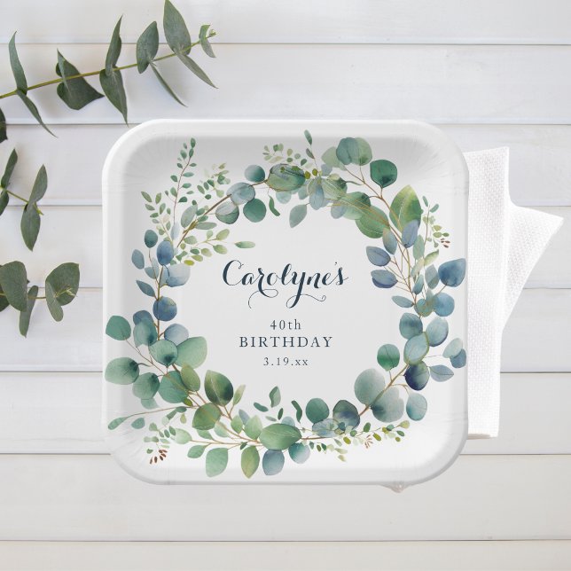 Eukalyptus Geburtstag  Pappteller (Von Creator hochgeladen)