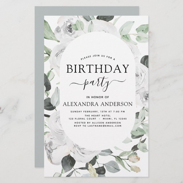 Eukalyptus Geburtstagspartei Blumenkohl-Rose (Vorne/Hinten)