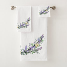 Eukalyptus-Gelbe Rosen Badhandtuch Set