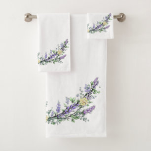 Eukalyptus-Gelbe Rosen Badhandtuch Set