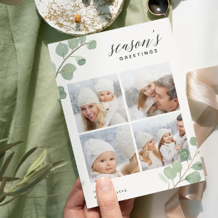 Eukalyptus-Gemälde Holiday Foto Collage Card Feiertagskarte