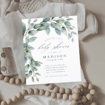Eukalyptus Gender Nuetral Baby Shower Einladungen