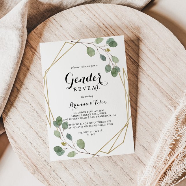 Eukalyptus Gender Reveal Party Einladung (Von Creator hochgeladen)