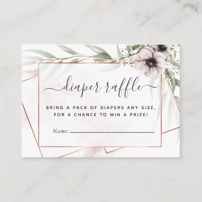 Eukalyptus Geometric Baby Duwer Diaper Begleitkarte (Vorderseite)