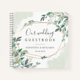 Eukalyptus Geometric Botanical Wedding Guest Book Notizbuch