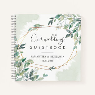 Eukalyptus Geometric Botanical Wedding Guest Book Notizbuch