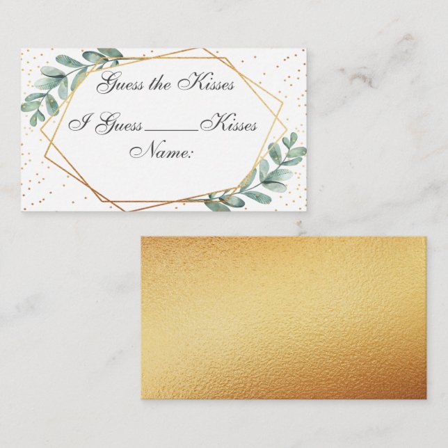 Eukalyptus Geometric Brautparty Game Card Begleitkarte (Vorne/Hinten)