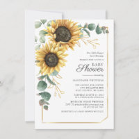 Eukalyptus Geometric Floral Baby Dusche Sonnenblum