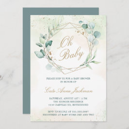 Eukalyptus Geometric Gender Neutral Baby Shower Einladung