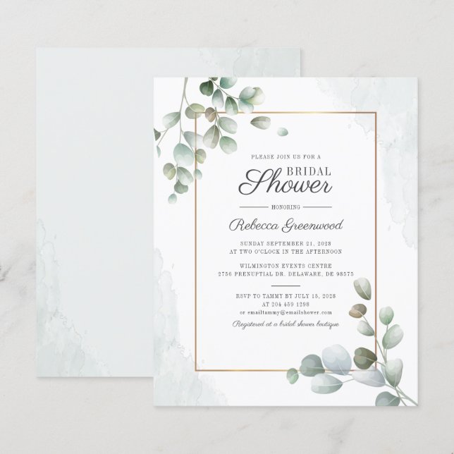 Eukalyptus Geometric Greenery Brautparty (Vorne/Hinten)
