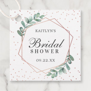 Eukalyptus Geometric Rose Gold Foil Brautparty Geschenkanhänger
