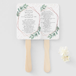 Eukalyptus Geometric Rose Gold Foil Wedding Fächer