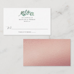 Eukalyptus Geometric Rose Gold Foil Wedding Platzkarte