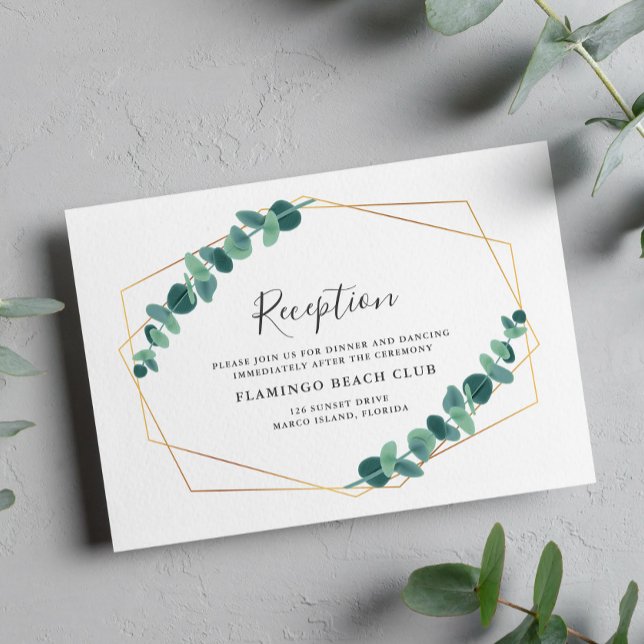 Eukalyptus Geometric Wedding Begleitkarte (Von Creator hochgeladen)