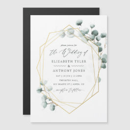 Eukalyptus Geometric Wedding Magneteinladung