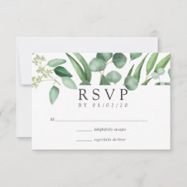 Eukalyptus Geometric Wedding RSVP Karte