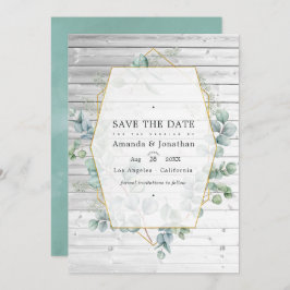 Eukalyptus Geometric Wedding Save The Date