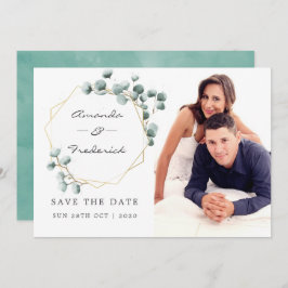 Eukalyptus Geometric Wedding Save the Date Einladung