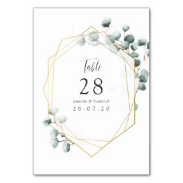 Eukalyptus Geometric Wedding Tischnummer