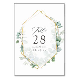 Eukalyptus Geometric Wedding Tischnummer