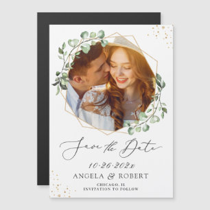 Eukalyptus-Geometrie-Foto Save the Date Magnet