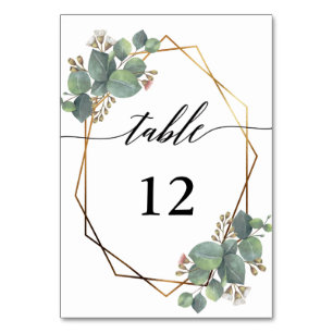 Eukalyptus-geometrische Rahmen-Hochzeitsstiftung Tischnummer