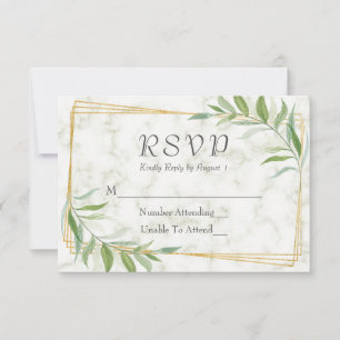 Eukalyptus Geometrisches Marmorhochzeit RSVP Karte