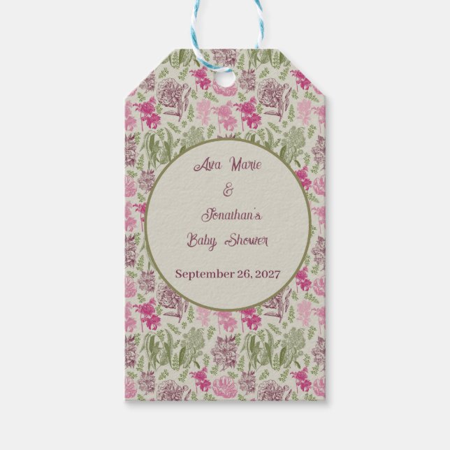 Eukalyptus-Girl-Babydusche Geschenkanhänger (Vorderseite)