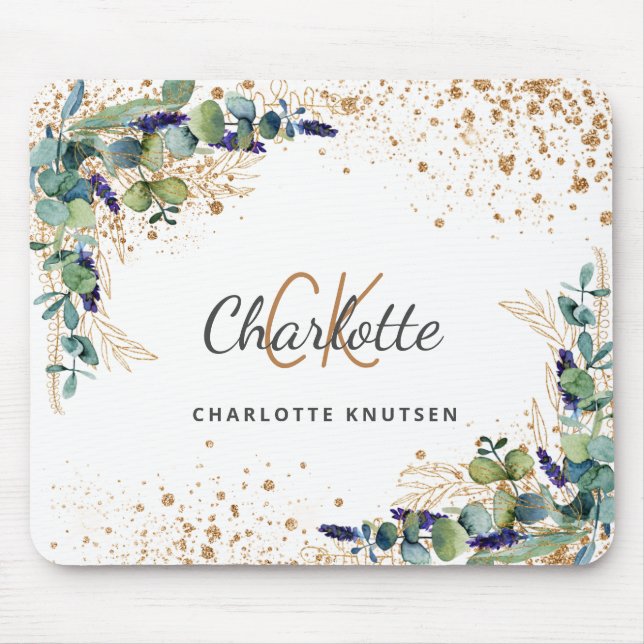 Eukalyptus-Glitzer Mousepad (Vorne)