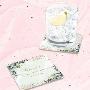 Eukalyptus-Glitzer Rechteckiger Pappuntersetzer