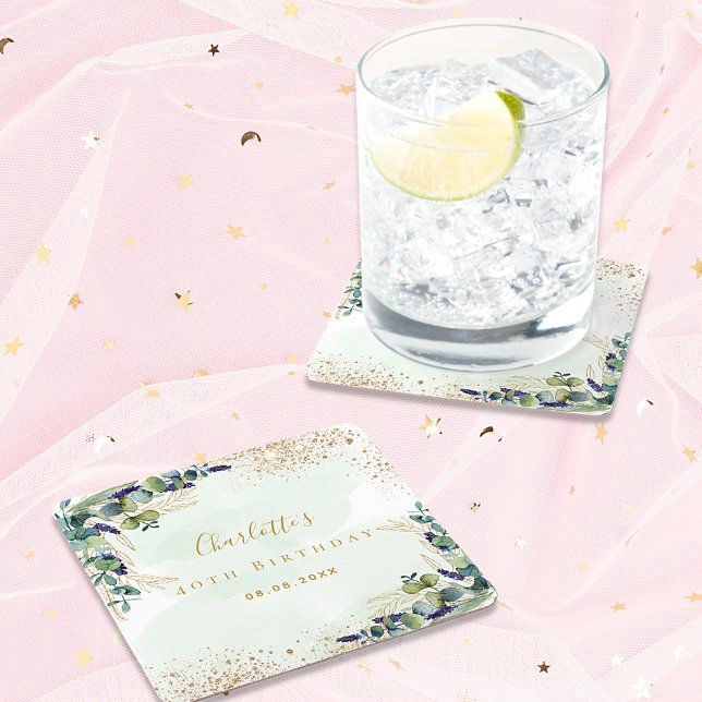 Eukalyptus-Glitzer Rechteckiger Pappuntersetzer (Von Creator hochgeladen)