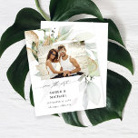Eukalyptus-Glow-Foto Save the Date 3<br><div class="desc">** SATIN PAPIER IST PAPIERTHIN. AKTUALISIEREN SIE DAS PAPIER FÜR EIN BILDERPAPIER. HAT EINE OPTION FÜR ENVELOPES. *** Rette Geld auf formelle Einladungen mit dieser kleineren Einladung, die eine Option für Umschläge hat. Holen Sie sich Ihre Gäste mit Ihrem Eukalyptus Glow Foto für die phantastische Hochzeit bereit. Speichern Sie die...</div>