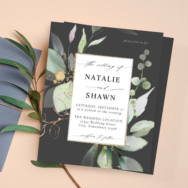Eukalyptus Glow Gold Greenery Wedding Gray (Von Creator hochgeladen)