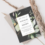 Eukalyptus Glow Gold Greenery Wedding Gray Einladung<br><div class="desc">Senden Sie Ihren Gästen eine schöne Hochzeitseinladung mit Ihrer schönen Eukalyptus Glow Gold Hochzeitseinladung in Grau.</div>