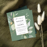 Eukalyptus Glow Gold Greenery Wedding Olive<br><div class="desc">** SATIN PAPIER IST PAPIERTHIN. AKTUALISIEREN SIE DAS PAPIER FÜR EIN BILDERPAPIER. HAT EINE OPTION FÜR ENVELOPES. *** Rette Geld für Einladungen mit dieser kleineren Einladung, die eine Option für Umschläge hat. Holen Sie Ihre Gäste mit Ihrer Eukalyptus Glow Gold Greenery Olive Green Wedding Einladung zur phantastischen Hochzeit bereit. Woll...</div>
