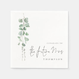 Eukalyptus-Glückwunsch für Wasserfarbe - Zukunft N Serviette