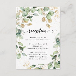 Eukalyptus Gold Aquarell Empfang Einschließwagen Begleitkarte