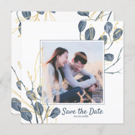 Eukalyptus & Gold Aquarellgarten Save the Date Einladung