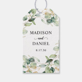 Eukalyptus-Gold-Blätter Hochzeit Geschenkanhänger