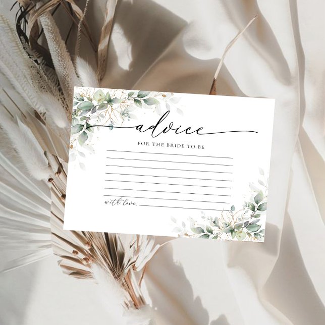Eukalyptus Gold Brautparty Advisor Card (Von Creator hochgeladen)