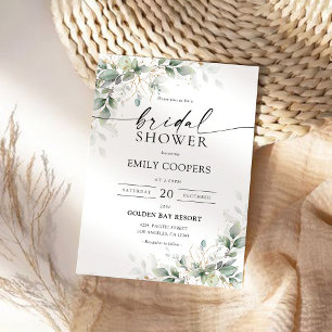Eukalyptus Gold Bridal Dusche Einladung
