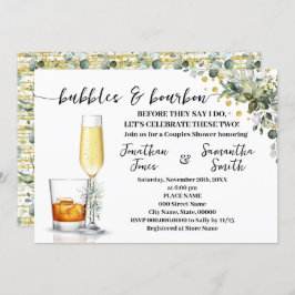 Eukalyptus Gold Bubbles & Bourbon Couples Dusche Einladung
